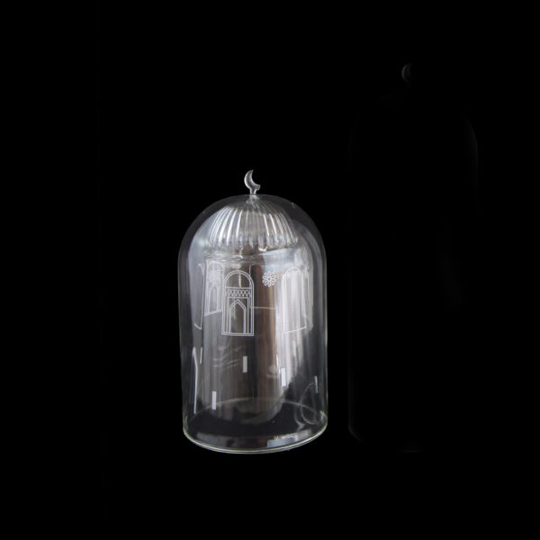 Imam Minaret Glass Ornament Small in White