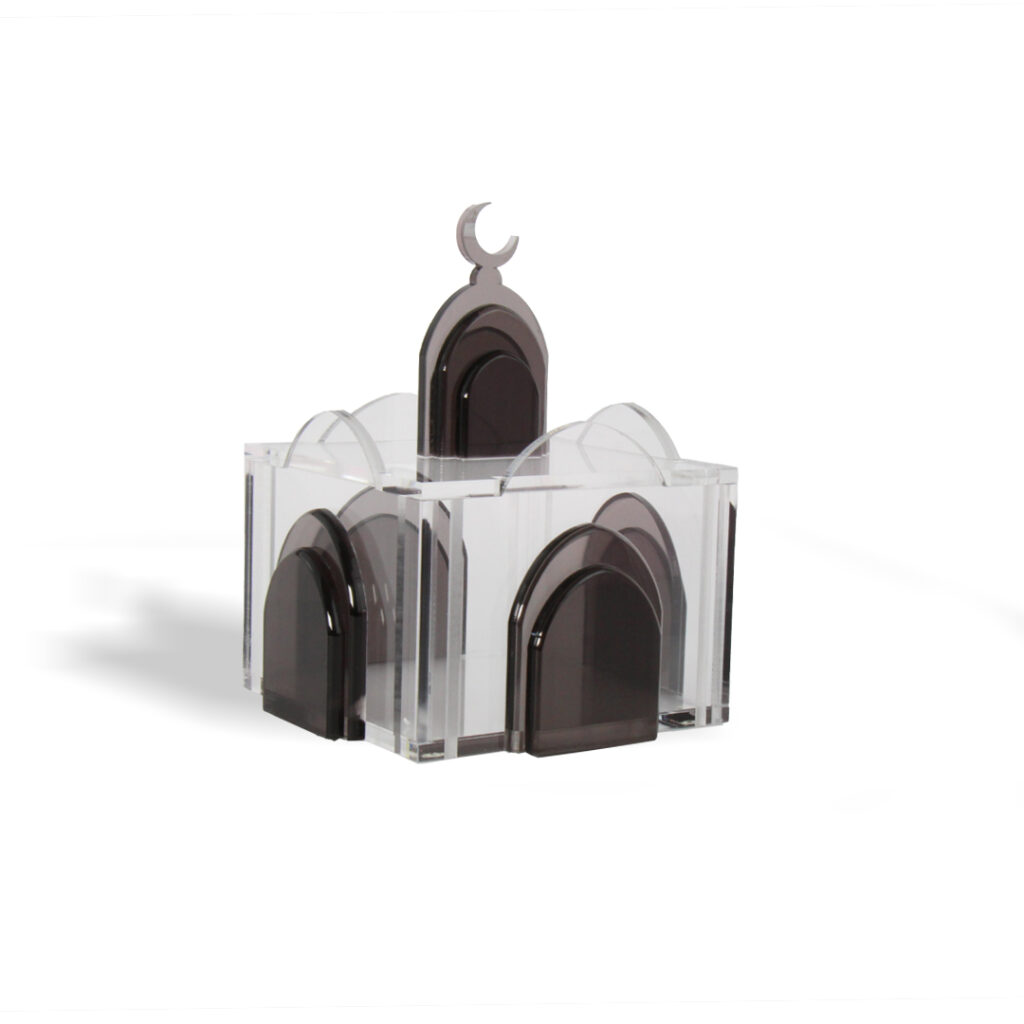 Elegant Acrylic Mosque in Grey – A Timeless Decorative Piece