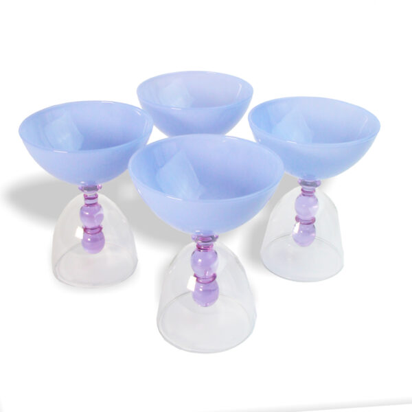 4 Milky Blue Glassware Bowls