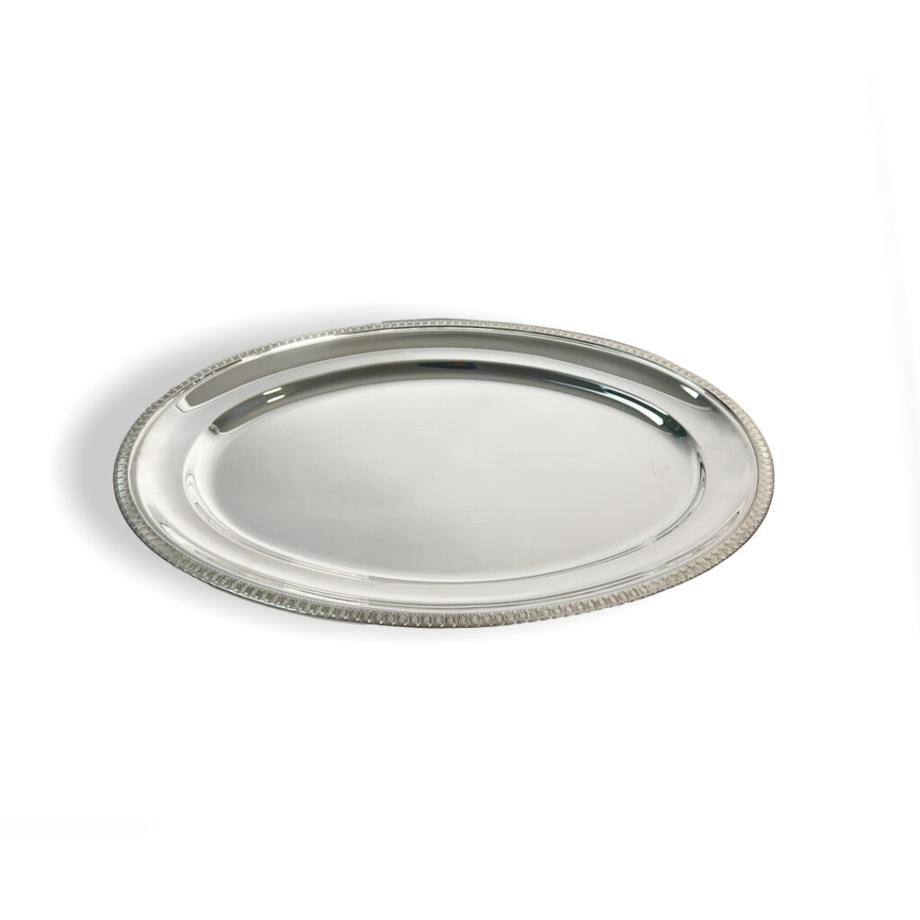 Exquisite Janbiyah Silver Plated Oval Plate – Small Size