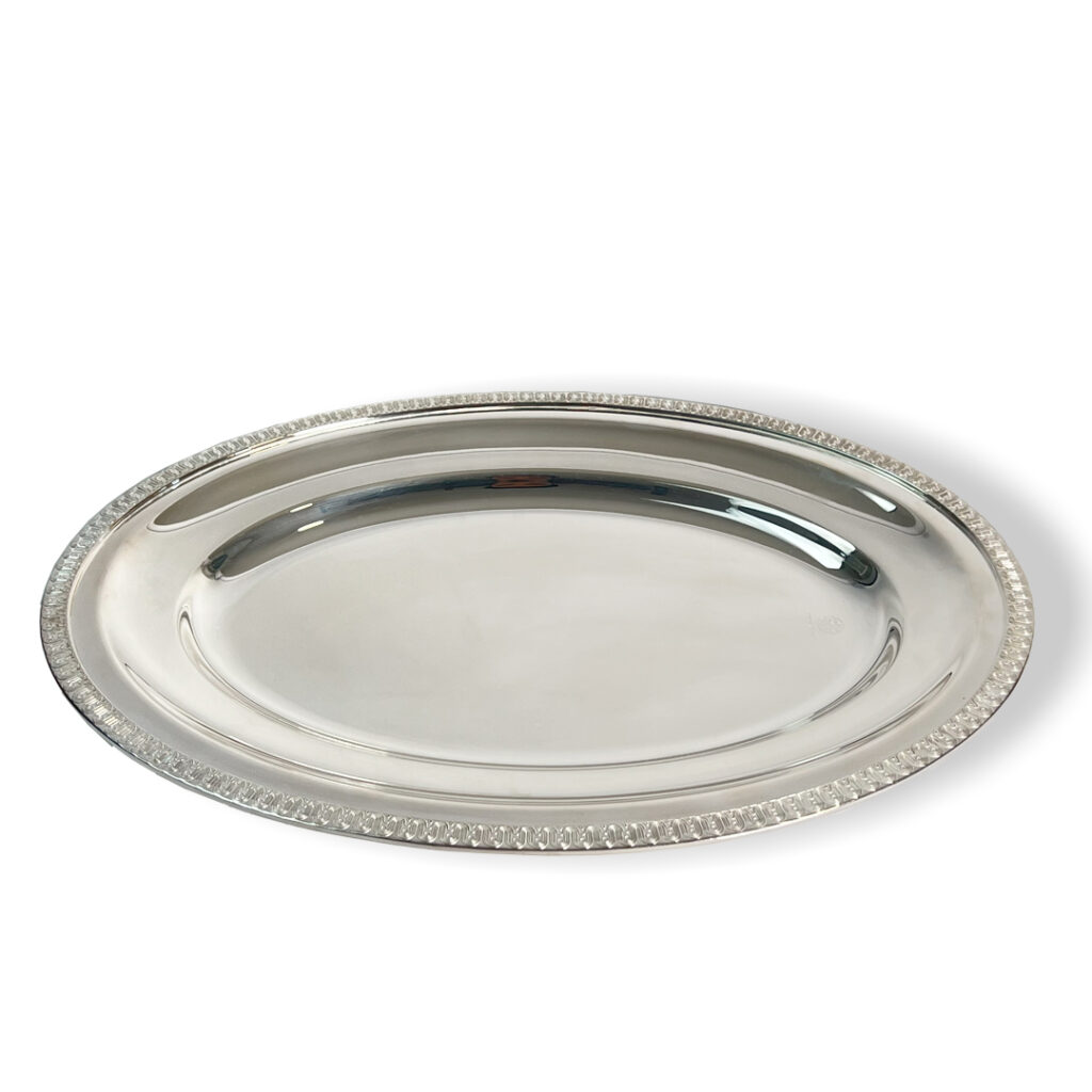 Elegant Janbiyah Silver Plated Large Oval Plate – 56x39cm