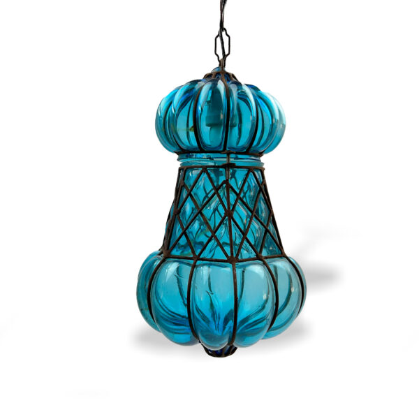 Recycled Glass Oriental Hanging Lantern for Elegant Decor