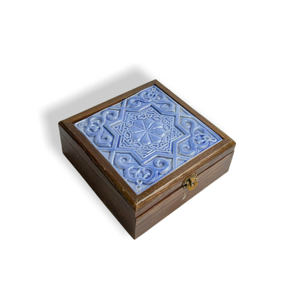 Buy Stunning Wood & Porcelain Blue Box Online