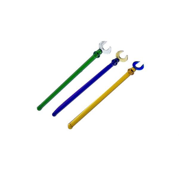 Multi Colored Glass Juice Steering Sticks - Set of 3