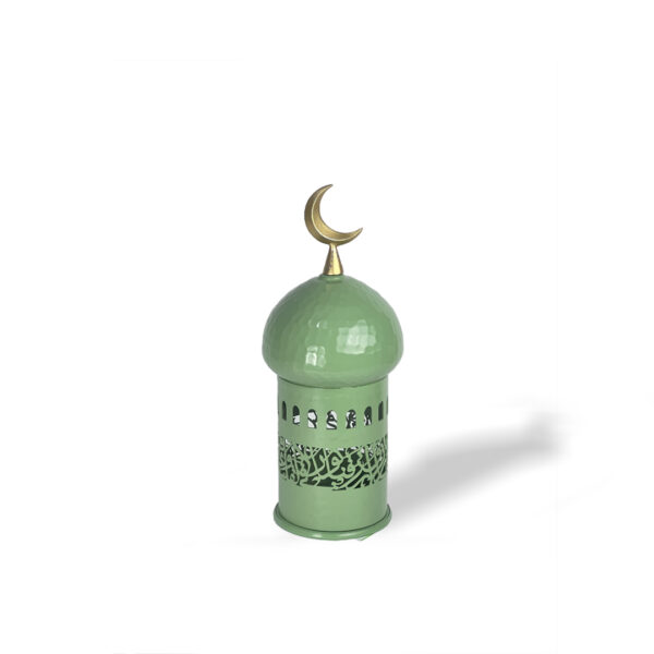 Silver Plated Waheb Minaret in Green - Small | Islamic Ornament