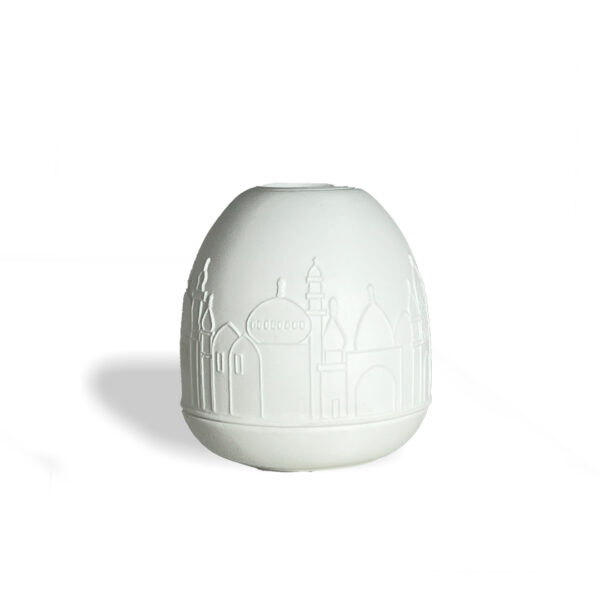 Jameel Porcelain Candle Holder – Elegant Egg Shape,