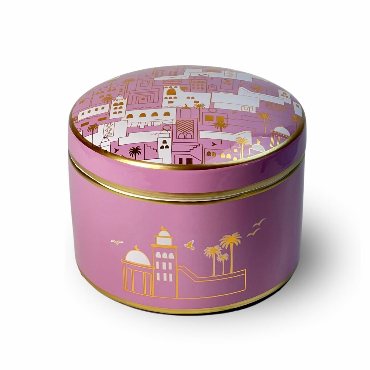 Halwa Ceramic Box City Pink for Elegant Storage