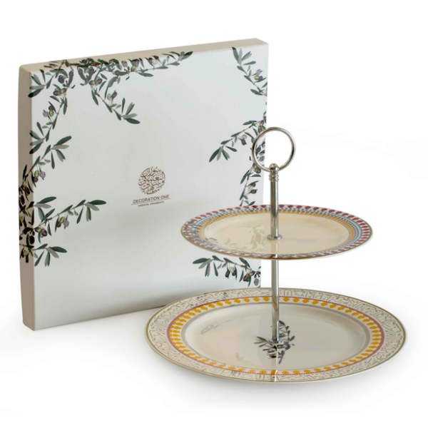 alt="large zaitoon two tier serving plate"