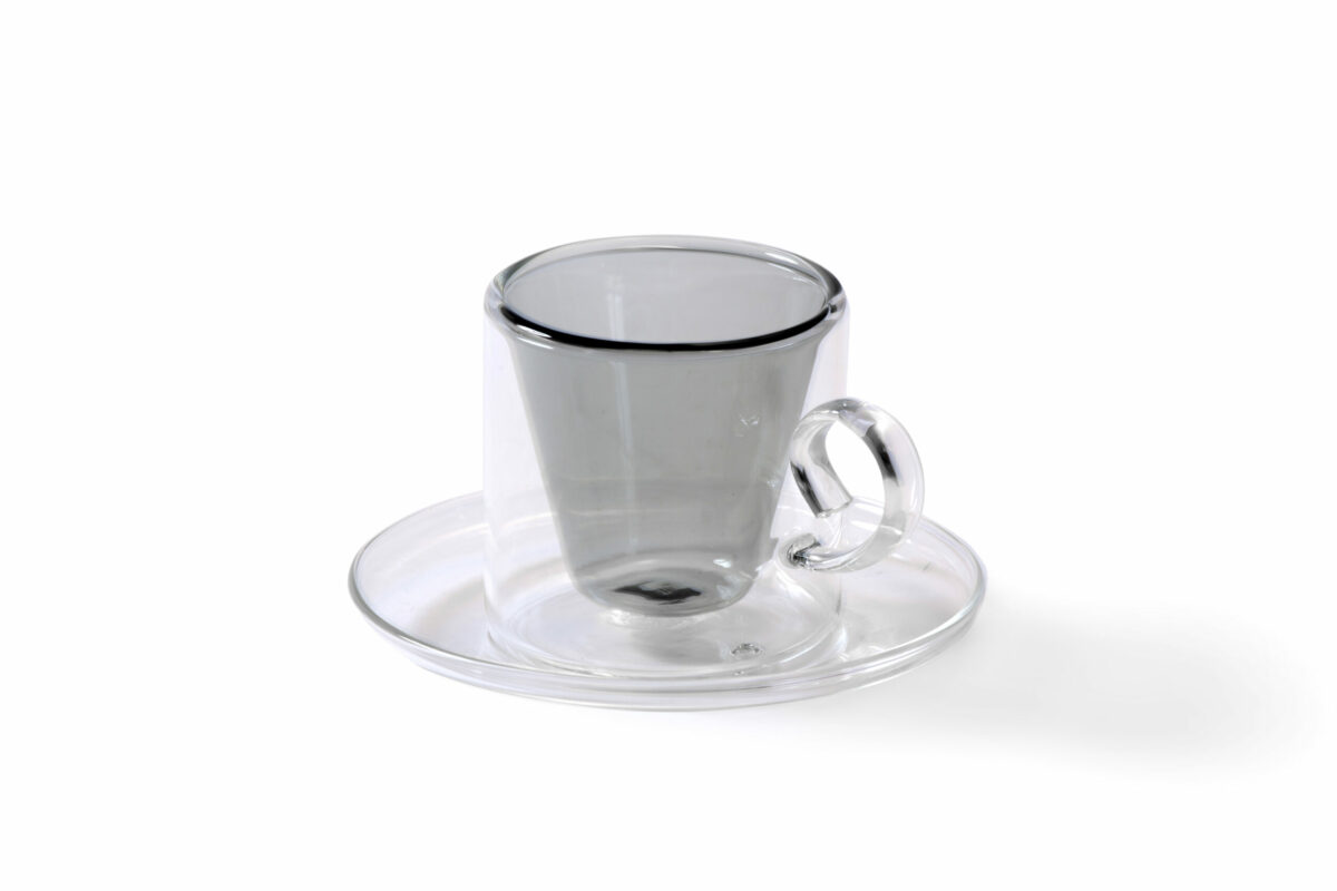 6251873001272 (1) Turkish Coffee Cup Set 4 - Grey Double Wall with Handle