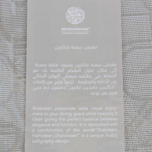 Plastic Placemat Shakireen in Light Gray -set of 6 - Image 2