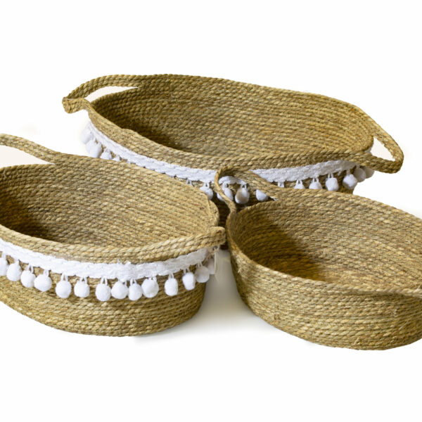 Small Oval Straw Basket - Image 2
