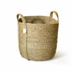 Large cattail basket with outside handles and a size of 40xH40cm