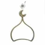 18" Gold beaded dome with a hanger at the top, suitable for hanging.
