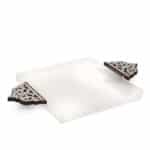 alt="plexi tray with wood and mother of pearl handle"