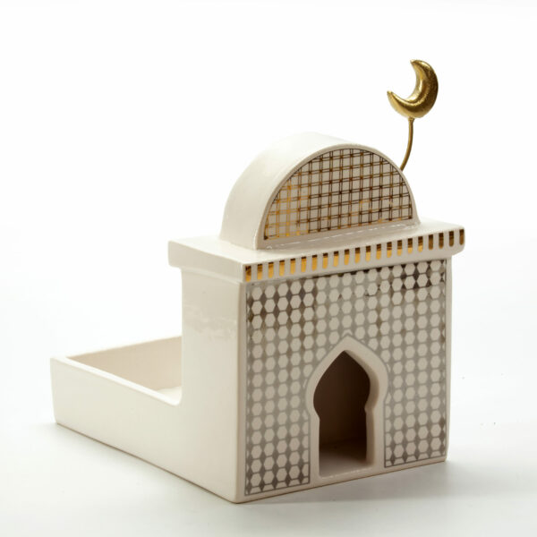 white, gold, ceramic, mosque,
