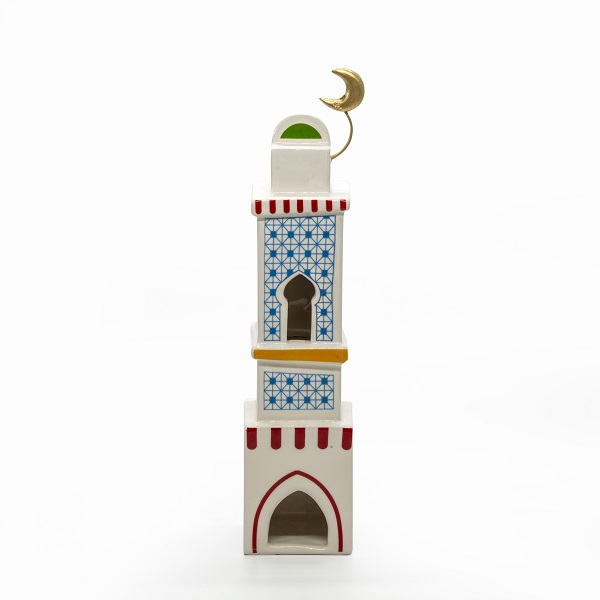 colorful, ceramic, minaret,