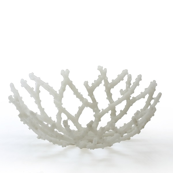 white,coralpolyresin,bowl
