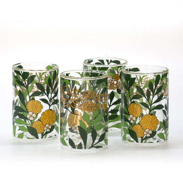 A Wonderful Blossom Double Wall Glass Cups Set of 4