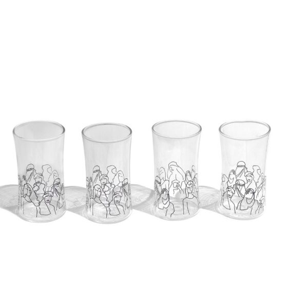 double, glass, water, cups, black ,faces and figures