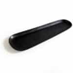 black, organic shaped aluminum platter,
