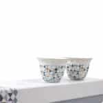 Premium Porcelain 60cc Qahwa Cup Rabee' Navy & Gold Set of 6