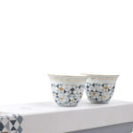 Premium Porcelain 60cc Qahwa Cup Rabee' Navy & Gold Set of 6