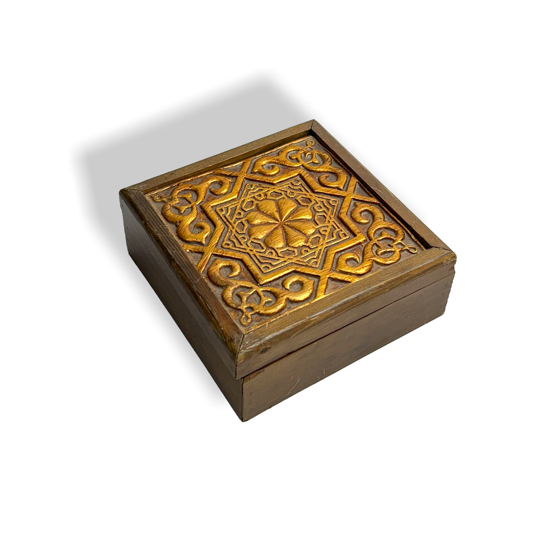 Exquisite Wood & Porcelain Yellow Box Exquisite Wood & Porcelain Yellow Box