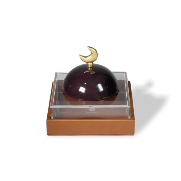 Brown Leather Box – Dome-Shaped Decorative Storage Accent