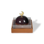 Brown Leather Box – Dome-Shaped Decorative Storage Accent