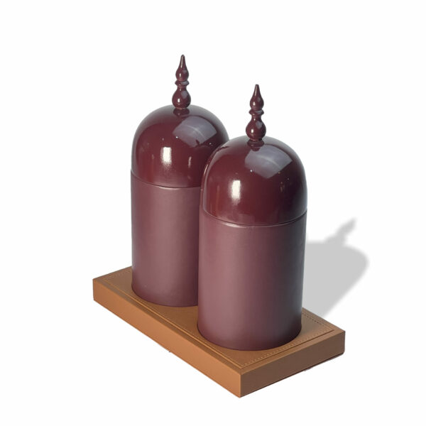 Qirmez Leather Tray Camel Color-For 2 - Image 5