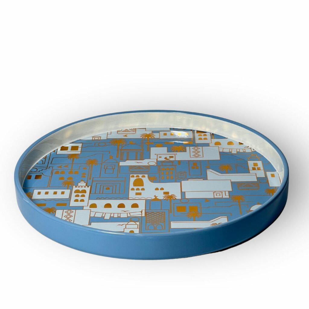 Halwa Ceramic City Plate Blue – Elegant & Durable Ceramic Plate