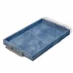 Luxury leather tray jeans in small size for elegant home or office decor