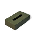 Rectangle tissue box in forest green leather handcrafted by Qirmez