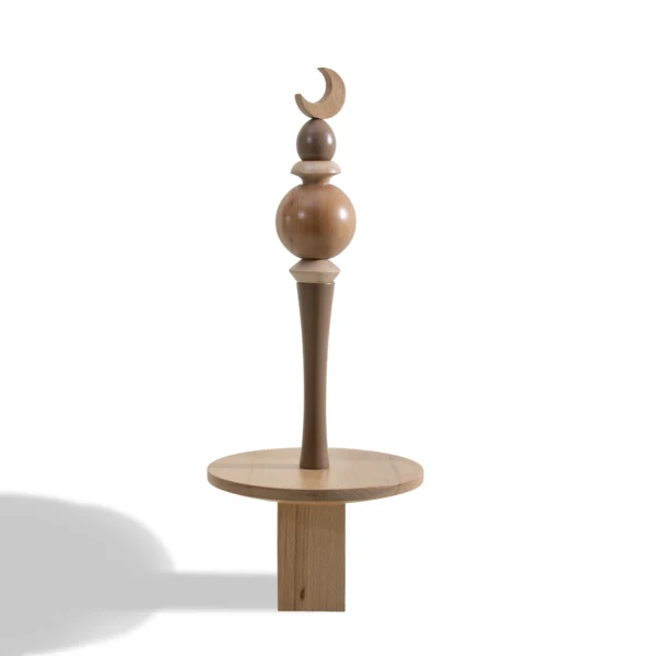 Minaret Decor Rafeeq Collection with Plate in Truffle Wood (20x20x39cm) - Image 1