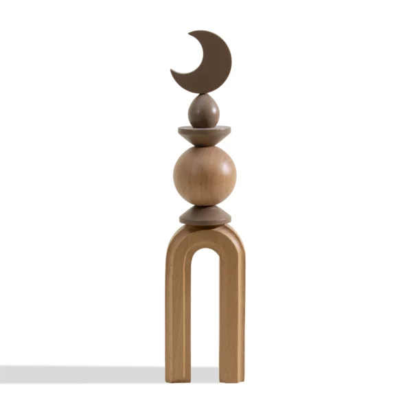 Minaret Decor Rafeeq Arch Collection in Truffle Wood Medium (12x12x43cm) - Image 1