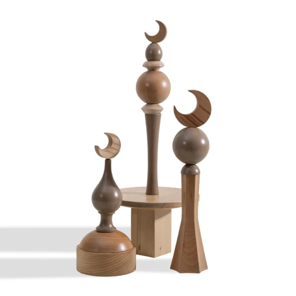 Minaret Decor Rafeeq Collection with Plate in Truffle Wood (20x20x39cm) - Image 4