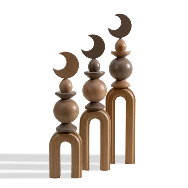 Minaret Decor Rafeeq Collection with Plate in Truffle Wood (20x20x39cm) - Image 2