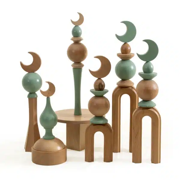 Minaret Bonbonierre Rafeeq Collection in Matcha Wood (12x12x27cm) - Image 2
