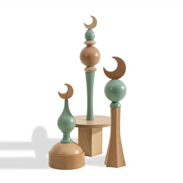 Minaret Bonbonierre Rafeeq Collection in Matcha Wood (12x12x27cm) - Image 3