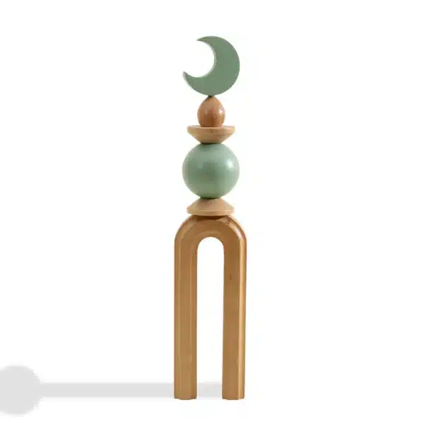 Minaret Decor Rafeeq Arch Collection in Matcha Wood Large (13x13x47cm) - Image 1