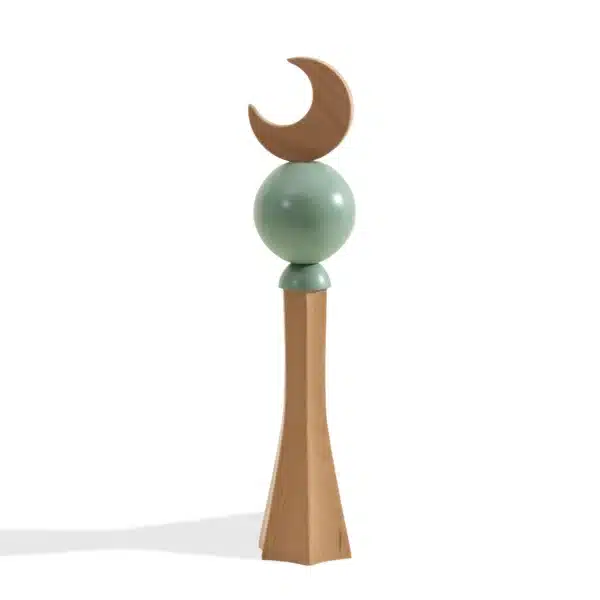 Minaret Decor Rafeeq Sphere Collection in Matcha Wood (8x8x36cm) - Image 1