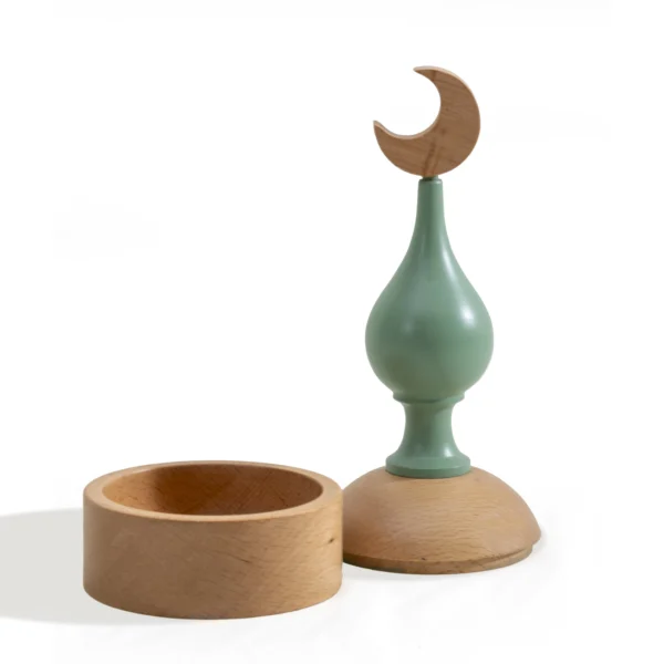 Minaret Bonbonierre Rafeeq Collection in Matcha Wood (12x12x27cm) - Image 4
