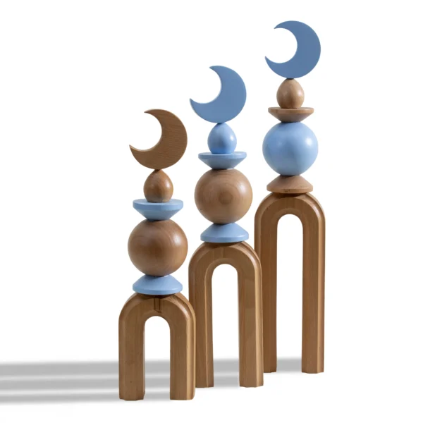 Minaret Decor Rafeeq Arch Collection in Mist Wood Large(13x13x47cm) - Image 2