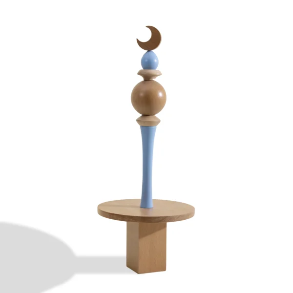 Minaret Decor Rafeeq Collection with Plate in Mist Wood (20x20x39m) - Image 1