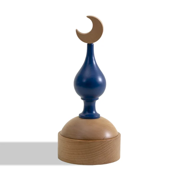 Minaret Bonbonierre Rafeeq Collection in Sapphire Wood (12x12x27cm)