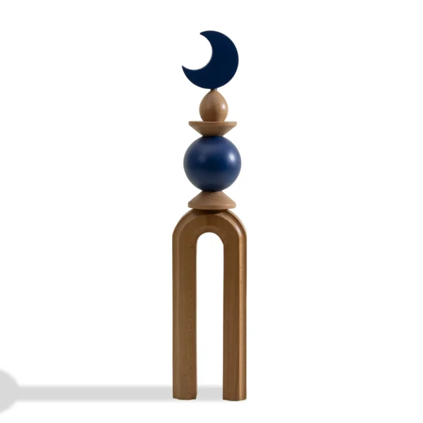 Minaret Decor Rafeeq Arch Collection in Sapphire Wood Large (13x13x47cm) - Image 1