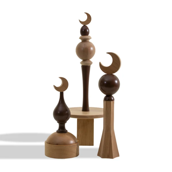 Minaret Decor Rafeeq Arch Collection in Hazelnut Wood Large (13x13x47cm) - Image 3