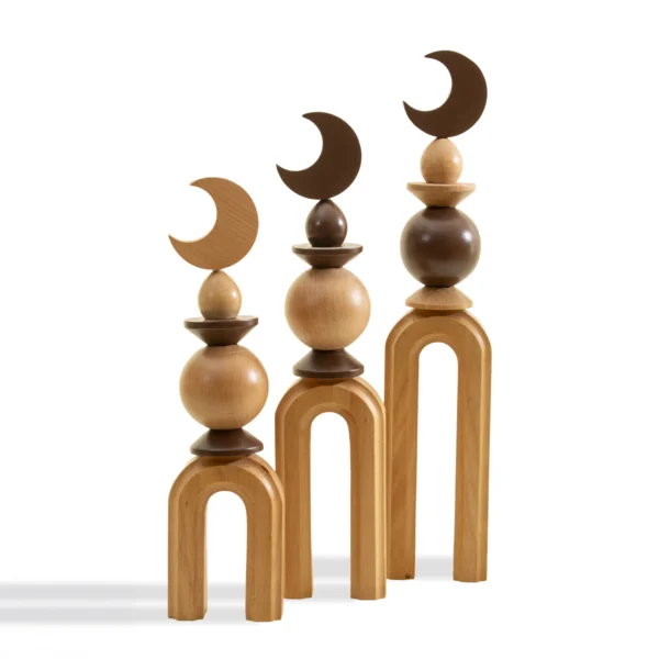 Minaret Decor Rafeeq Arch Collection in Hazelnut Wood Large (13x13x47cm) - Image 2
