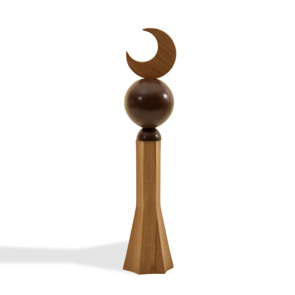 Minaret Decor Rafeeq Sphere Collection in Hazelnut Wood (8x8x36cm)