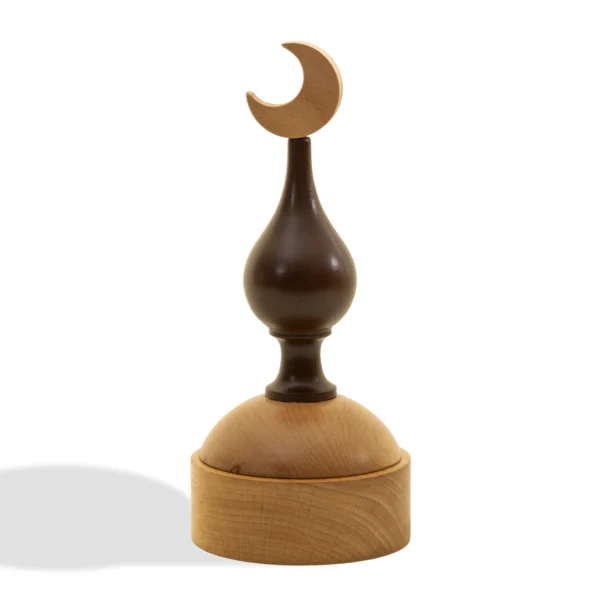 Minaret Bonbonierre Rafeeq Collection in Hazelnut Wood (12x12x27cm)